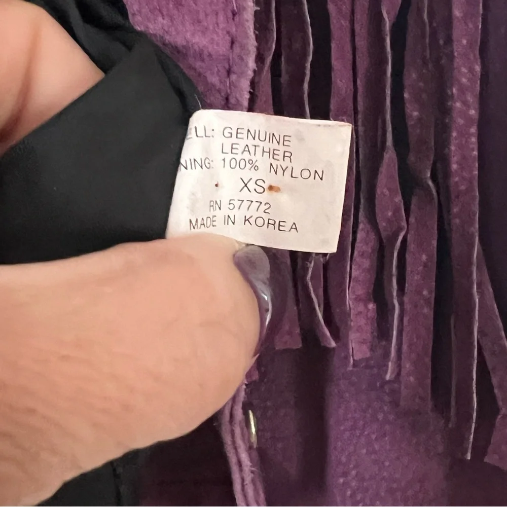 VTG Purple suede fringe jacket - Picture 4 of 13